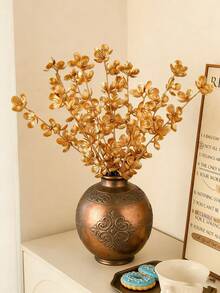 1/6/10pcs Gold Plum Blossom Artificial Flowers Set, Suitable For Room, Home, Wall, Bathroom, Bedroom, Room Decor, Tabletop, Wedding, Living Room, Office, Kitchen, Party Gifts, Etc. - Multicolor - View 1