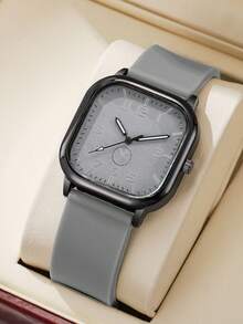 男女通用时尚休闲石英腕表，优雅方形表盘设计（无表盒）