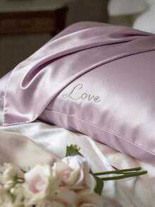 Personalised Embroidered Satin Pillowcase,Satin Pillowcase,Ultra Soft And Breathable, No Filler,For Women Sleeping,Personalized Natural Pure Silk Pillowcase With Embroidery, Bridal/ Wedding Gift, Custom Gift For Family - Multicolor - View 6