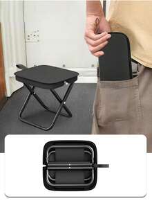 1pc Portable Outdoor Camping Folding Chair, Multi-Function Stool, Pencil Case Folding Mini Fishing Stool, Outdoor Portable Folding Stool, Small Stool Camping Fishing Stool, Mini Folding Pencil Case Small Stool, Home Camping Picnic Sling Stool