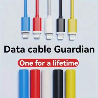 6pcs Compatible With Apple Android Data Cable Heat Shrink Tube Protective Cover, Charger Repair Tool, Headphone Anti Break Winding Device, Data Cable Repair Set, Mobile Phone Charging Cable Protective Cover, Heat Shrink Tube Protective Cover, Cable Protector, Durable Charging Cable Protector, Suitable For Mobile Phones USB