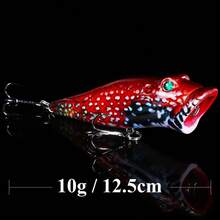 QXO 8厘米/12.4克涂漆塑料硬饵，水面波扒仿生钓饵 - 彩色 - 查看 12