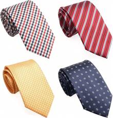 Corbatas extra largas para hombres grandes y altos, paquete de 4 corbatas de 63 o 70 pulgadas de largo - Negro/Rojo/Astilla - Ver 1