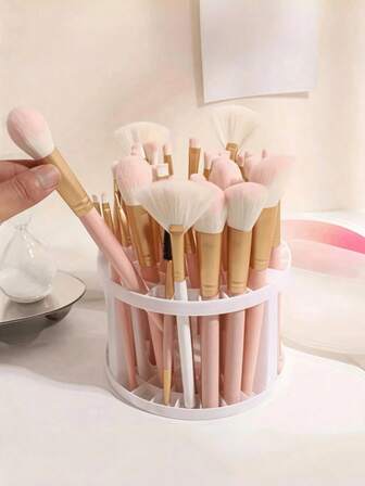 1pc Makeup Brush Holder, Desktop Organizer, Can Hold Eyebrow Pencils, Eyeliners, Makeup Brushes And Nail Brushes, Suitable For Vanity, Bathroom Cabinet