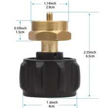 1pc Propane Refill Adapter, Fits 20lb Tanks, Low Pressure Gas Connection, Suitable For QCC1/1 Type Propane Tanks And 1lb Disposable Cylinders, Copper Alloy Material, Gas Refilling Solution - Multicolor - View 5