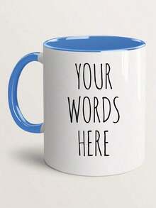 1pc Customized Mug, Coffee Cup, Personalized Mug With Customizable Name Or Text, White Ceramic Mug, Personalized Coffee Cup With Customizable Letters And Name - Customized Design