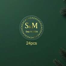 个性化透明标签，饰以金箔细节，适用于婚礼和特殊活动；定制透明圆形贴纸，尽显优雅庆典风范；完美适用于邀请函和回礼；5*3.5厘米，带背胶，可密封，免熨烫，防水，多功能，装饰精美，简约现代，可定制，个性化，独特，是茶室、客厅、餐厅、浴室、卧室的理想礼物，必备单品，定制贴纸，尽显魅力，节日日历 - 款式A - 查看 11