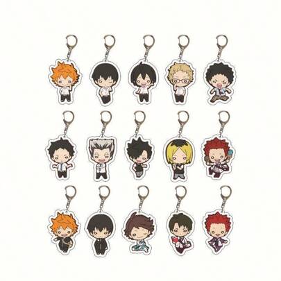 1pc/4pcs Hinata Shoyo, Kageyama Tobio, Tsukishima Kei Double-Sided High-Definition Acrylic Keychains, Cosplay Accessories, Backpack Hangers, Fashionable Unisex Accessories, Anime Fans Collection Gifts, Daily Use, School Travel, Party, Office, Luggage Decoration