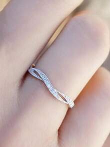 1 PC Charm Cubic Zirconia Ring For Women For Valentine's Day Gift Wedding Anniversary Party Jewelry - 1# - View 3