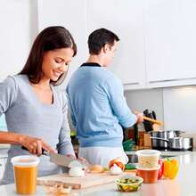 12/24Pcs Plastic Storage Containers With Lids - Reusable Food Containers For Home & Business - Microwave & Freezer Friendly - Dishwasher - Secure & Tight Fitting Covers - Multicolor - View 5