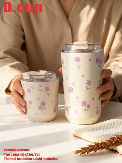 1pc 280ml-380ml Stainless Steel Double Wall Vacuum Insulated Water Bottle, Cup, Suitable For Gym, Office, Home, Outdoor, Travel, Gifts For Holidays, Graduation, Back To School, Mother's Day