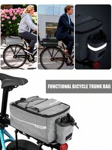 Waterproof Multi-Function Bicycle Rack Carrier Bike Trunk Cooler Pouch Insulated Bicycle Rear Seat Pouch Cycling Backseat Storage Cargo Luggage Saddle Shoulder Bag - Black - View 6