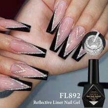 FOUR LILY 10ml 反光线条指甲油二合一超细刷法式美甲条纹设计凝胶指甲油 - 彩色 - 查看 9