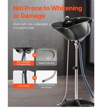 Portable Shampoo Bowl, Deep Shampoo Sink With Adjustable Height & Angle, Includes Drain Hose, Shower Head, Lightweight Hair Wash Basin For Barber Salon Spa Center & Home Use, Black - Có vòi sen, không có xô - Xem 4