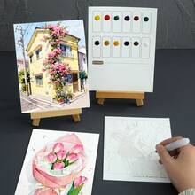 1 Stück kreatives Aquarellmalbuch für Erwachsene, Spaß Malbuch, Lässig Kritzelblock, geeignet als Geburtstags-, Feiertags-, Neujahrs-, Valentinstags- oder Ramadan-Geschenk (inklusive 1 Pinsel) - Verschiedenfarbig - Übersicht 9