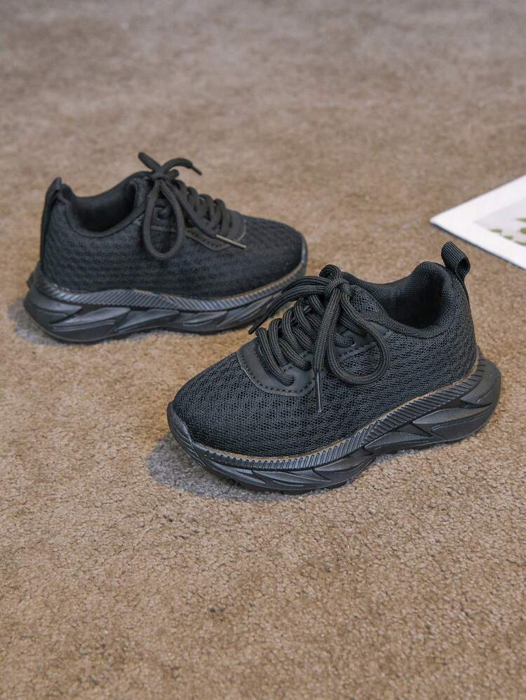 新款儿童运动鞋跑步鞋休闲鞋网面鞋婴幼儿鞋，舒适透气 - 黑色 - 查看 3