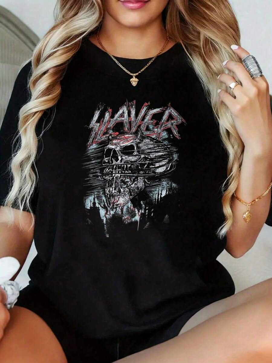Demon S-Slayer Short SleeveNever Mind Watercolor Graphic T Shirt Women Casual Loose Fit White Top With Abstract Art Design For Everyday WearAnime Short Sleeved Shirt Suitable For Partysports And Other Holiday Gifts. - 白色 - 查看 1