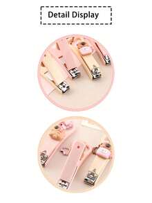 可爱的卡通水豚指甲钳，带有花瓣、兔子、水杯和水果图案，小巧可爱，迷你指甲钳，防溅可折叠指甲钳，水豚指甲钳，小巧便携，无论是在工作、学校、购物、在家还是旅行，都不占空间。 - 彩色 - 查看 4