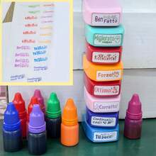 Italian Encouragement Stamps, Teacher Praise Stamps. Common And Popular Italian Words Of Encouragement, Full Of Positive Energy. Natural To Use When Teaching Or Motivating Others, Can Convey Warmth And Effectively Inspire The Other Party. Teaching Stamps. - 8 Italian Words With Oil - View 5