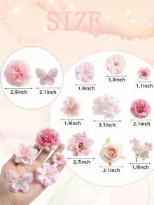 42 件复古人造花材，适合 DIY 手工饰品、古典发饰、婚礼头饰和节日家居装饰。它们可用于制作花环、节日和生日派对装饰、婚礼伴娘手链、插花材料，也可用于家居和花店装饰、花园装饰、母亲节装饰以及全年多种用途。 - 粉紅色係A款 - 查看 4