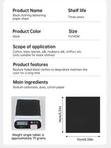 10pcs Black Clothing Dye Sheets, Black Fabric Dye Patches, Clothing Repair Paper, Faded Garment Deepening Sheets, Portable Travel Pack For Home & Commercial Use