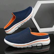 Comfy Breathable Orthopedic Sandals, Men's Slip - on Mules Half Sneakers, Mesh Breathable Half Slip In Sneakers Gray Pink, 4 - inicial - Ver 7