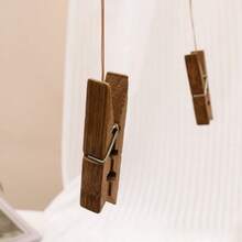 High-Quality Walnut Wood And Bamboo Clothespins. Windproof Clothespins. Suitable For Drying Clothes And Socks. Also Suitable For Jewelry. - Multicolor - View 1