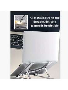 Adjustable Laptop Stand, Foldable Laptop Riser With ABS+Silicone Material, Laptop Stand With Ventilation Cooling Function, Suitable For Laptops And Tablets - A - View 6