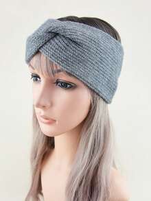 1pc Double-Layer Knitted Cross Headband For Warmth, Ear Protection, Headband, Headband, Yoga Hair Accessories, Face Wash, Wide Headband - Headband - View 4