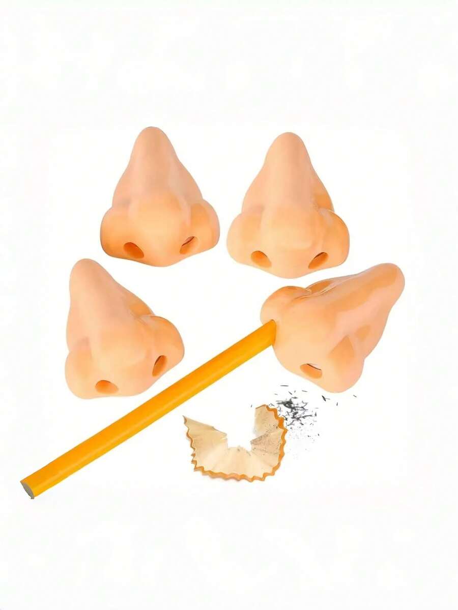 1pcs Creative Nose-Shaped Pencil Sharpeners Funny Nose Pencil Sharpener School Supplies Prizes For Kids Party Favors - skin color/1pc - 查看 1