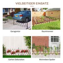 Outsunny Extendable Scissor Gate, Garden Barrier, 52-405 Cm, Aluminum, Brown, H 103.5 Cm - Dark Brown - View 3