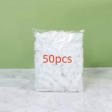 100pcs/Pack Disposable Plastic Bowl Covers, Food Protectors, Kitchen & Dining Pot Lids, Fresh Keeping Covers, Universal Plastic Bowl Covers, Disposable Shower Caps, Prevent Food From Dust And Bacteria Contamination - Multicolor - View 11