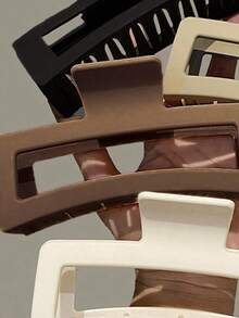 4 件/1 件 4.33 英寸/11 厘米黑色大方形发夹，时尚优雅哑光简约风格塑料女士发饰，适合日常、派对、休闲、度假、淋浴、化妆搭配夏季发爪发夹发夹发夹发夹，学校用品，大学秋冬爪夹 - 彩色 - 查看 10