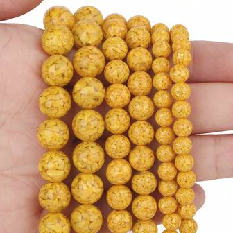 6mm 8mm 10mm Natural Yellow Sand Stone Beads Round Loose Spacer Bead For Diy Jewelry Making Bracelet Necklace Accessories