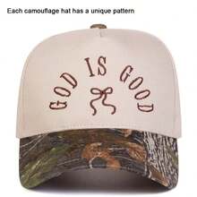 1 pieza Gorra de camionero para mujer con bordado de letra personalizada y lazo, "Dios es bueno", gorra de béisbol de moda callejera de 5 paneles, protección solar para exteriores, casual para primavera/otoño, viajes, playa, verano - Multicolor - Ver 8