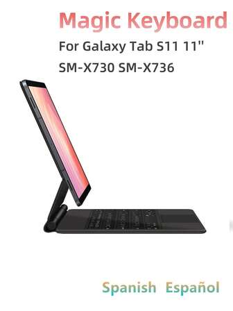 Funda de teclado 2025 nueva para Galaxy Tab S11 de 11 pulgadas. Cubierta de teclado mágico inalámbrico con retroiluminación y multitáctil magnética para el modelo número X730 X736