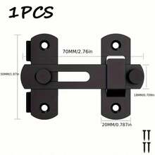 Heavy Duty Barn Door Lock Kit - 180°/90° Flip Sliding Latch & Door Lock, Easy Install For Barn Doors,Pet Doors, Bathrooms, Sliding Doors, Garage & Cabinets - Black - View 13