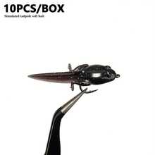 Tadpole Soft Bait With Hook - Artificial Fish Floating Lure, Realistic Tadpole Fly Fishing Bait, Dark TPE Material, Suitable For Freshwater And Saltwater Fishing