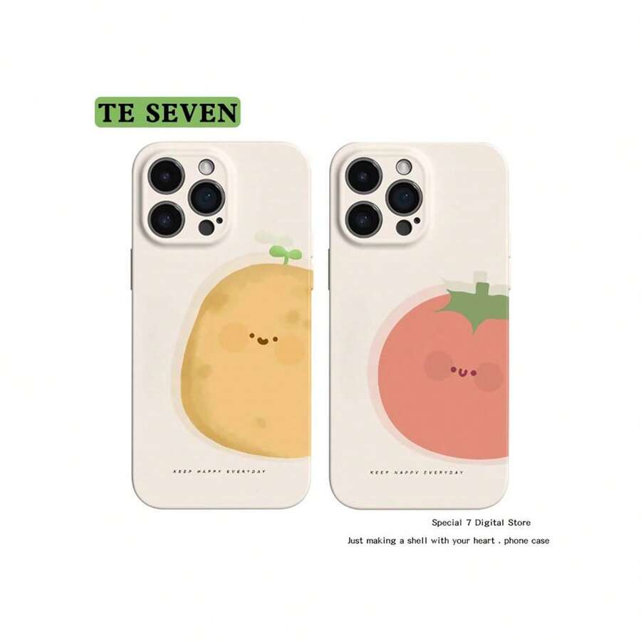 Creative Cartoon Veggie Film Case – Holographic Silver Soft Shell for  17 Pro Max, Universal Fit 16/15/14/13/12/11/XS/8 Plus, Shock-Proof Full-Cover, Uni- Premium 2025 Drop - Amarillo Mostaza - Ver 1