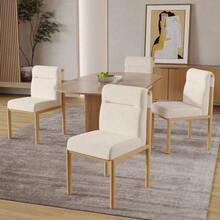 Dining Chairs - Beige + Sherpa - View 7