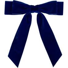 PZW-moños para cabello niña martina de terciopelo color azul rey.3928 - Azul Rey - Ver 4
