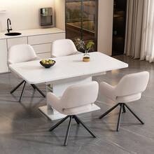 Dining Chairs - White + Sherpa-1 - View 2
