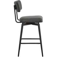 Watson & Whitely - Juego de 2 sillas giratorias con Altura de mostrador, tapizadas en Tela sintética, Estilo Moderno, Color Gris, 27.5 Pulgadas con Respaldo y Marco de Hierro Negro Mate(Gris) - Multicolor - Ver 7