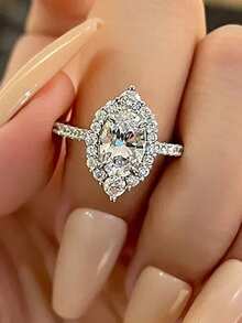 1 Chiếc nhẫn Cubic Zirconia thanh lịch dành cho nữ làm quà tặng ngày lễ tình nhân, trang sức tiệc kỷ niệm ngày cưới - 3 # - Xem 17