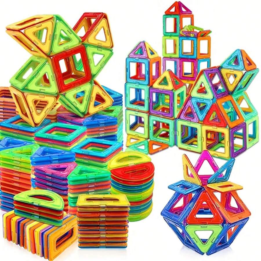 Magnetic Building Blocks Toys For 3 4 5 6 7 8+ Year Old Boys Girls Upgrade Macaron Castle Blocks Building Set For Toddlers STEM Creativity/Educational Toys For Kids Age 3-6 Festival Birthday Gifts - Multicolor - View 1