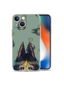 Custodia di lusso compatibile con 15 14 13 12 11 Pro Max X Xs XR 7 8 Plus, custodia per telefono cellulare con paraurti, custodia in TPU trasparente, custodia compatibile con Tighnari - a1 - Visualizzare 5