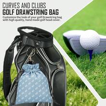 GG Style Light Blue Golf Bag With Drawstring Zipper, Portable And Durable PU Golf Ball And Ball Marker Bag With Drawstring - High-End Accessories For Men Golf - Perfect Gift For Father, Boyfriend, Husband Birthday, Retirement, Father's Day - Blue - View 7