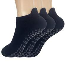 3 Pairs Non-Slip Dance Socks | Moisture-Wicking Breathable Sports Socks With Shock-Absorbing Function, Elastic Fit Design, Suitable For All Seasons, Black, Ideal For Yoga, Pilates And Other Workouts, Essential For Fitness Enthusiasts, Fashionable Style, Cushioned Sole, Durable Fabric, Breathable Material - Multicolor - View 8