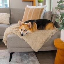 Best Friends By Sheri Calming Shag Dog Blanket Ultra Soft Faux Fur Pet Throw Anxiety-Relief Lightweight Warm Bed Cover For Dogs And Cats Machine Washable Taupe 30" X 40" # 1Sha - Nâu xám - Xem 7