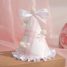 1pc Pearl Bow Lace Birthday Hat, Party Decoration & Photo Prop - Multicolor - View 7